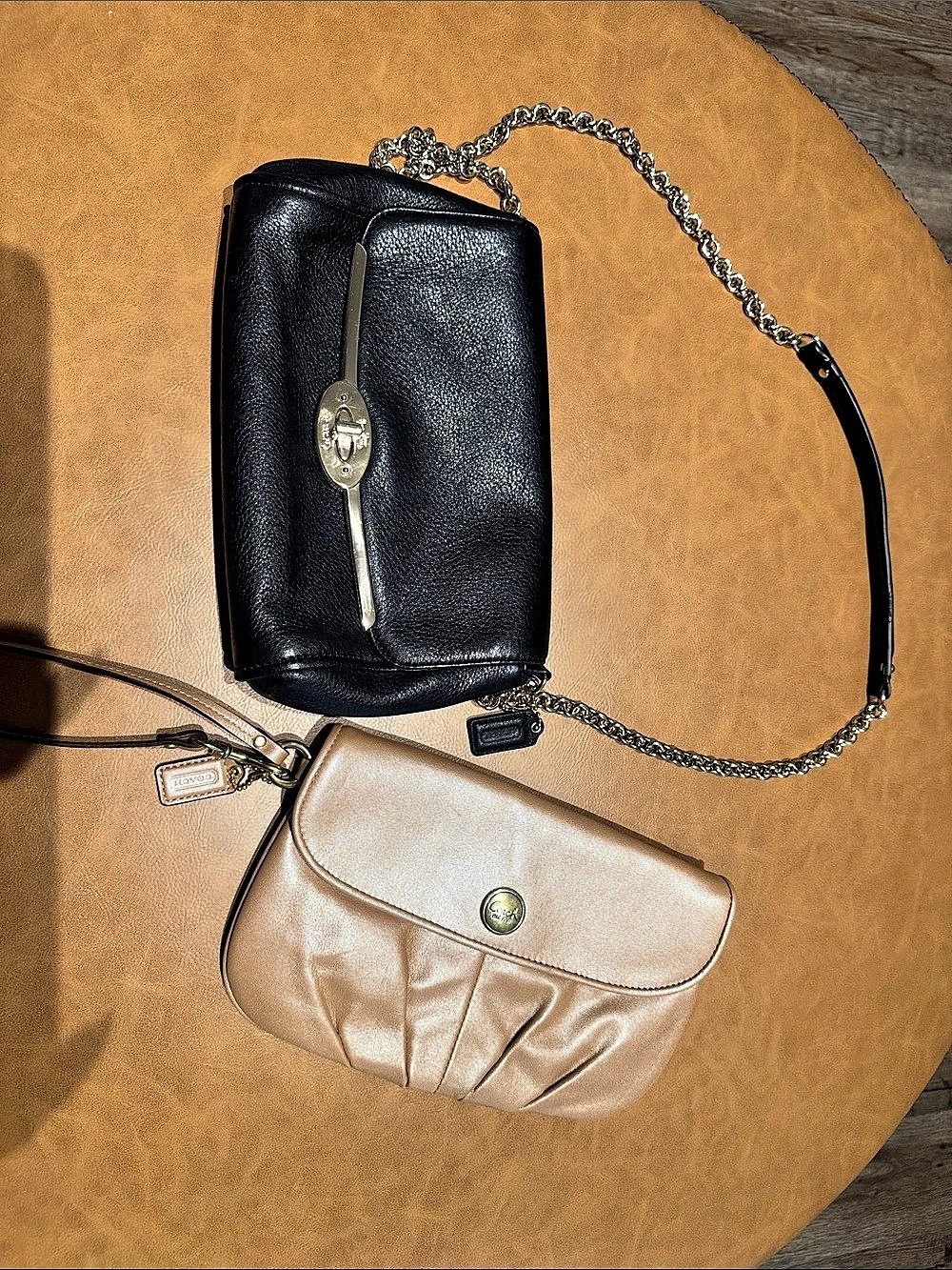 Coach Crossbody Bag Set Black & gold Brown 2 bags